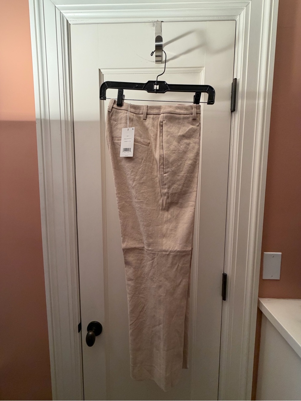 Light Beige Linen Blend Trousers